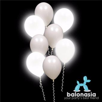 Balonasia Balon LED 5 pcs Warna Putih