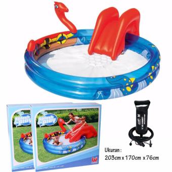 Bestway Kolam Bermain Anak 53033 Viking Play Pool Perosotan Air + Pompa Angin 12\\\