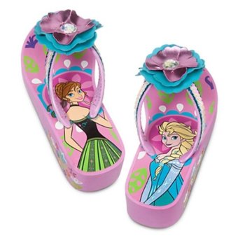 Gambar Disney Anna and Elsa Platform Flip Flops for Girls   Pink