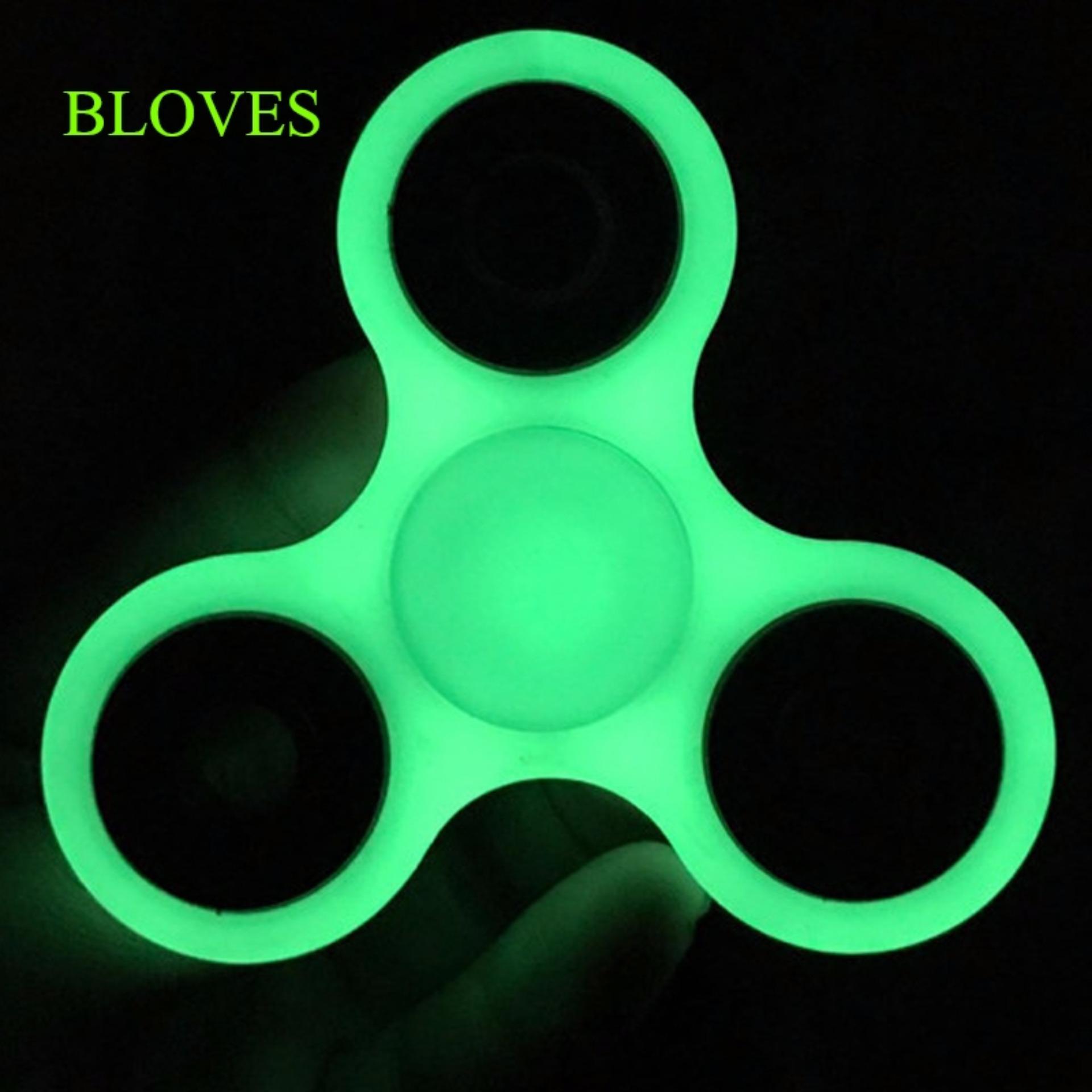 Fidget Spinner Rubber Glow in the Dark Hand Finger Toys for Focus Anxiety & Stress Relief ...