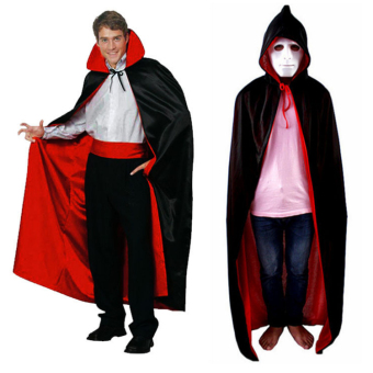 Gambar Hitam dan merah Halloween dua sisi vampir anak jubah jubah