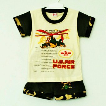 Setelan Anak Kos Katun Army Helicopter