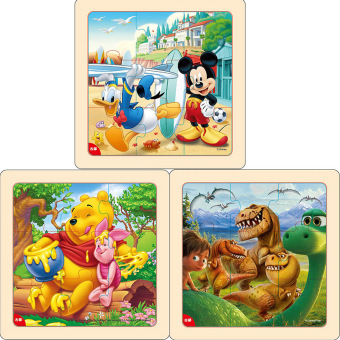 Gambar Kayu Disney Blade Tiga Mickey Jigsaw Puzzle Mainan