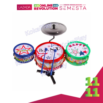 Gambar KokaPlay Drum Kit Set Band Music Mini Toy Mainan Edukasi Musikal Drum Set Anak