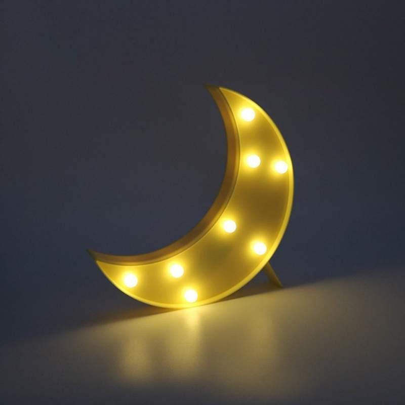 LED Moon Berbentuk Lampu 3D Kecil Night Light Desktop Kreatif Lampu Lampu Meja Kecil Hadiah Mainan Anak Rumah Dekorasi Kamar Tidur -Intl