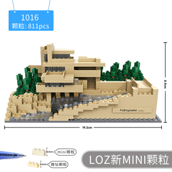 Gambar LOZ kasual dirakit blok bangunan partikel kecil Model bangunan