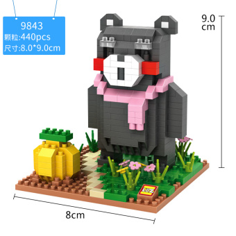 Gambar LOZ mesin kucing Baidu beruang partikel kecil