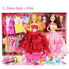 Mainan set boneka barbie+128 bonus aksesoris