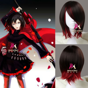 Miss U Hair merah dan putih Halloween rambut pendek Miss U Hair merah dan putih Halloween rambut pendek