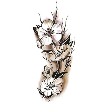 Gambar Moonar Fashion Removable Waterproof Temporary Plum Blossom Body Tattoo Sticker DIY Tattoo Decal (Black+ White)   intl