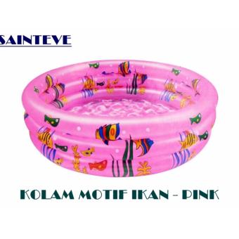 Gambar Nice Baby Kolam Renang Karet Anak Balita Motif Ikan 100cm   Pink