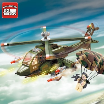 Gambar Pencerahan anak anak helikopter seri militer blok bangunan