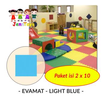 Gambar SET (1 pack isi 2 x 10) Evamat   Polos   Matras   Tikar   Karpet  Puzzle Alas Lantai Evamat   Light Blue