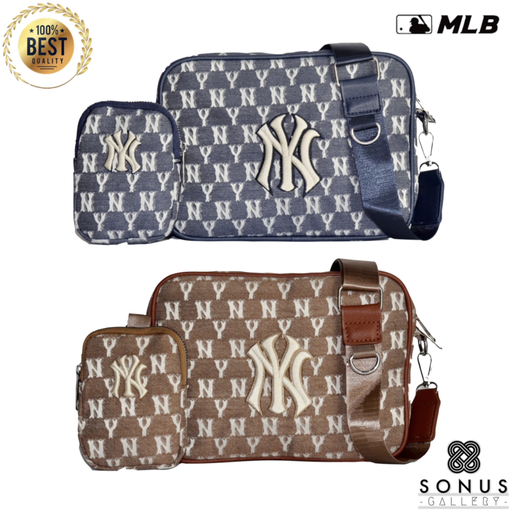 Shop MLB Korea Monogram Unisex Street Style Crossbody Bag by ACCESS