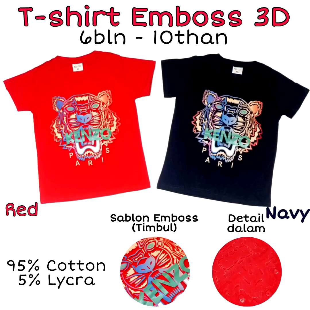 KAOS ANAK LAKI PEREMPUAN UNISEX PREMIUM LENGAN PENDEK IMPORT T-SHIRT BRANDED TIGER