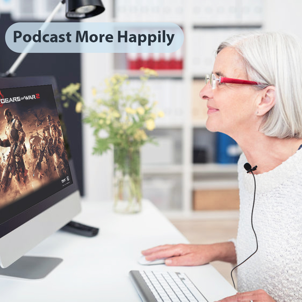 MAONO AU410 USB 2.0 Lapel Microphone Clipon Shirt Collar Microphone