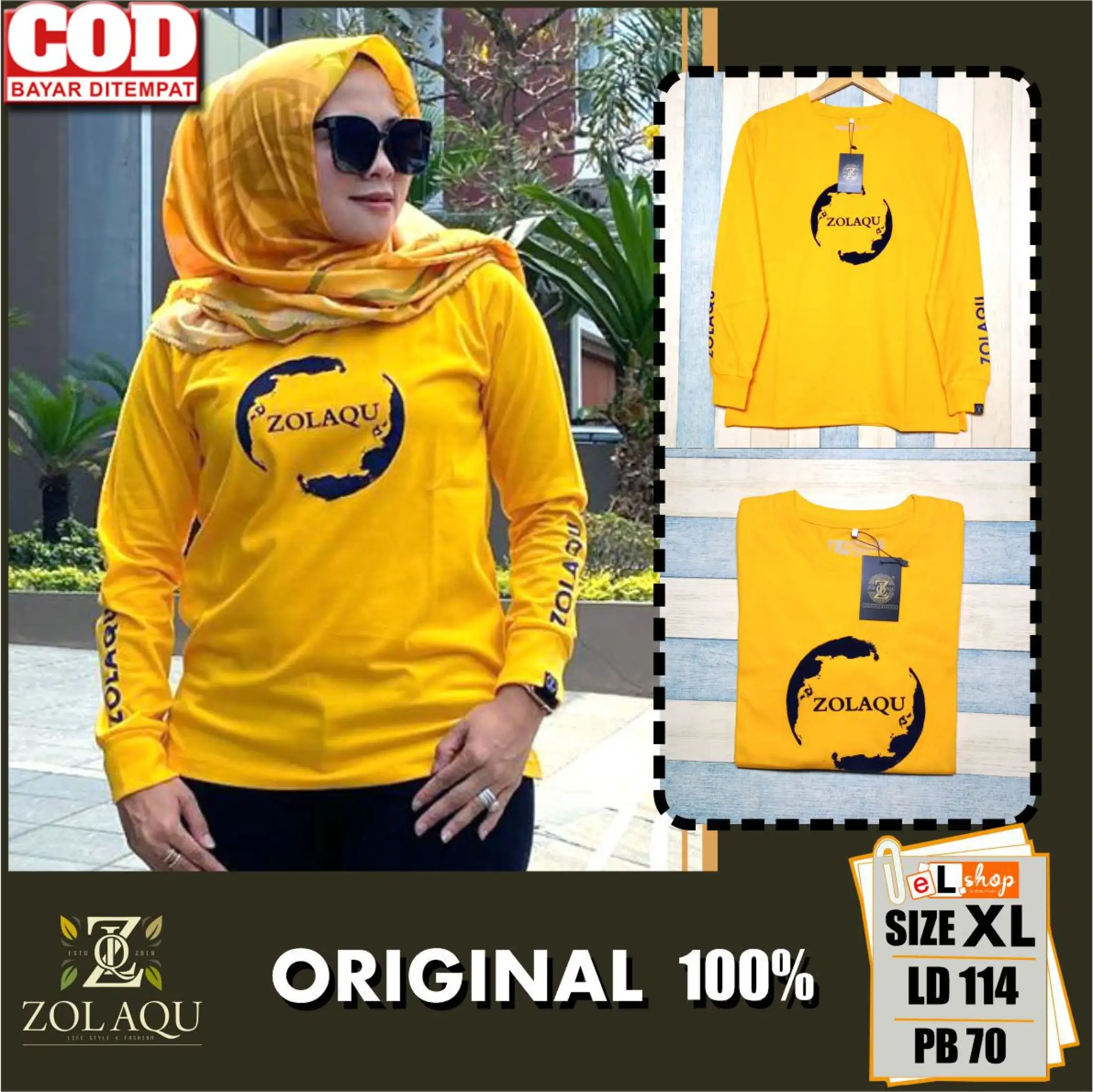 Kaos Zolaqu Ori Terbaru 2021 Atasan Original 100 Pakaian Wanita Outfit Clothing Baju Blouse Blus Casual Sweater Busana Muslim Lengan Panjang Zlq Terlaris Trendy Termurah Tshirt Jumbo Kuning Yellow Lazada Indonesia