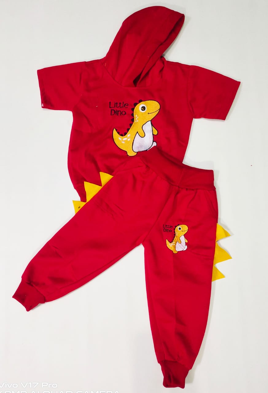 Setelan Hoodie Kupluk Anak 1 5thn Motif Dino Merah Terbaru Lazada Indonesia