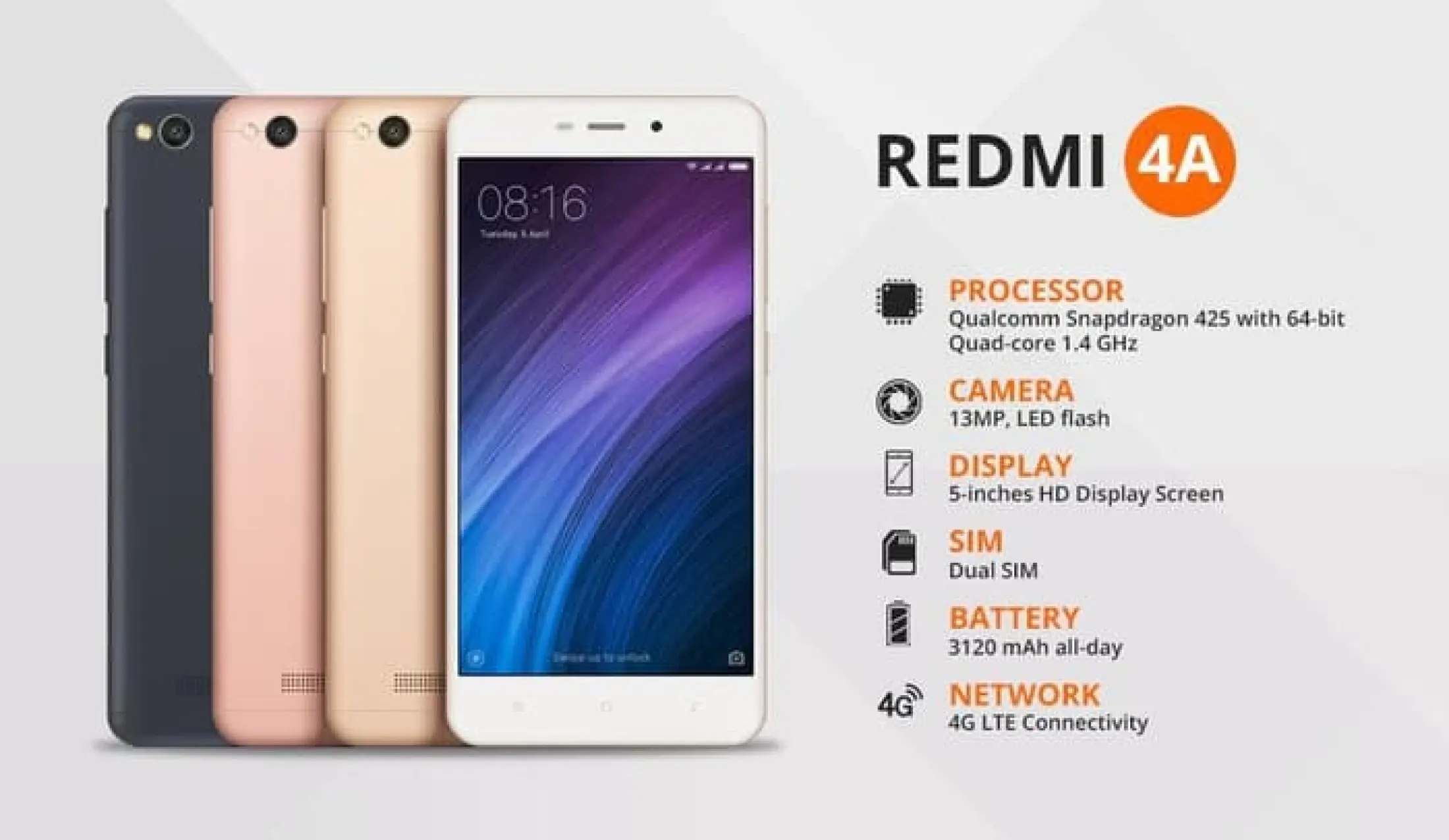 Hp Xiaomi Redmi 4a Hp Xiomi Murah Terjangkau Terlaris Hp Xiaomi Redmi Banyak Peminat Kamera Belakang 13 Mp Kamera Depan 5 Mp Memori Eksternal Sampai 128 Gb