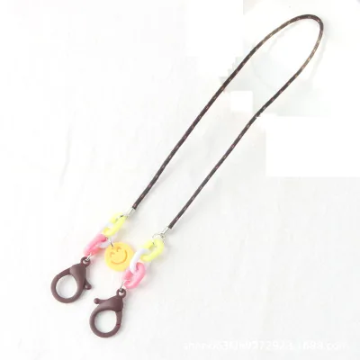 SDFSF Cute Smiley Shape Protect Ears Adjustable Glasses Rope Glasses Chain Anti-lost Chain Glasses Neck Lanyards (6)