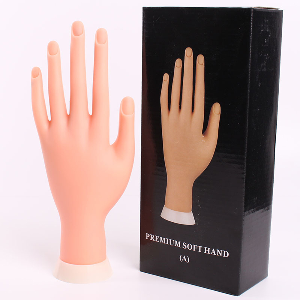 ภาพประกอบของ 【BEVY】【Practice fake hand model​】1Pcs Nail Art Practice Soft Plastic Model Hand Flexible Soft Plastic Flectional Mannequin Model Training Tool