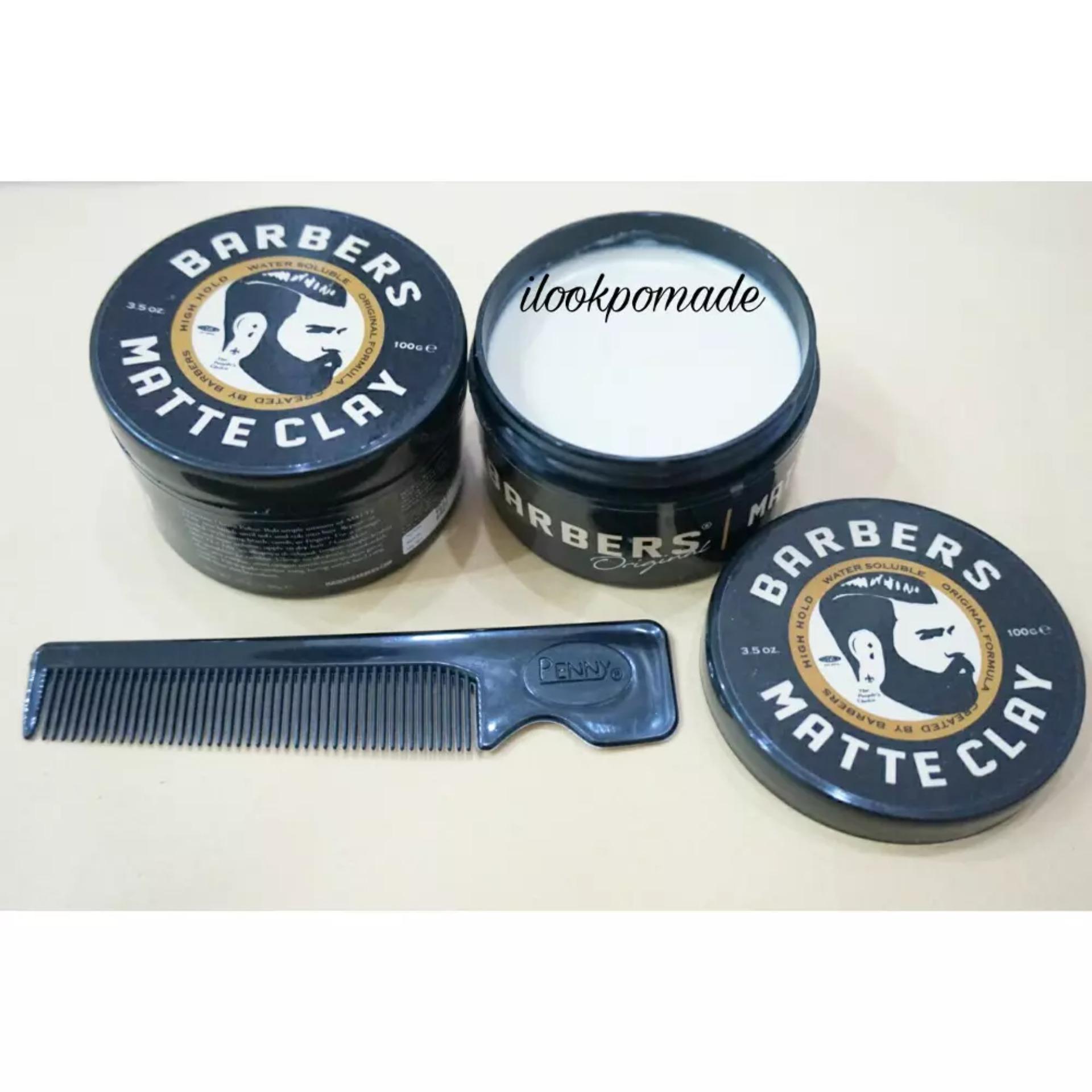 BARBERS POMADE MATTE CLAY MATT WATERBASED 3.5 Oz STRONG HOLD BARBERS POMADE MATTE CLAY MATT WATERBASED 3.5 Oz STRONG HOLD