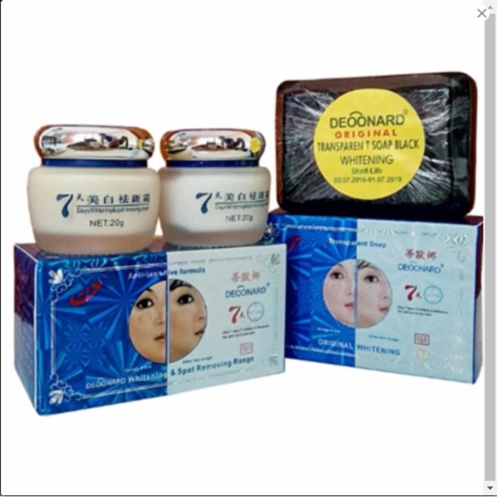 Deoonard - Paket Perawatan Wajah Deoonard Blue 7 Days 20gr Cream Malam, Siang Dan Sabun