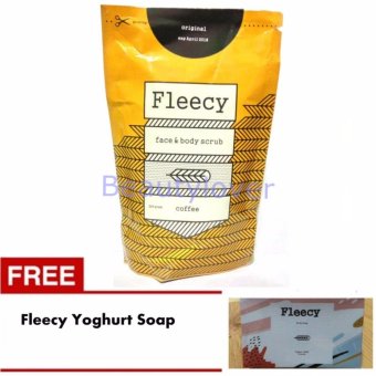 Gambar Fleecy Face   Body Scrub Coffee   Gratis Fleecy Yoghurt and Milk Soap