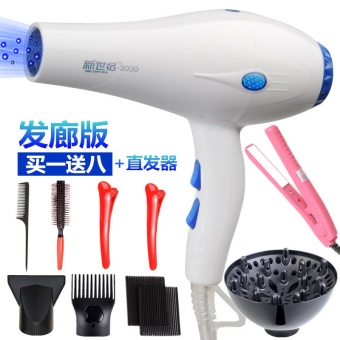 Genuine variable frequency salon, size power 3000W, hair dryer, barber shop, anion, blue hair dryer, home - Hairdresser 3000W buy one get eight plus hair straightener - intl Genuine variable frequency salon, size power 3000W, hair dryer, barber shop, anion, blue hair dryer, home - Hairdresser 3000W buy one get eight plus hair straightener - intl
