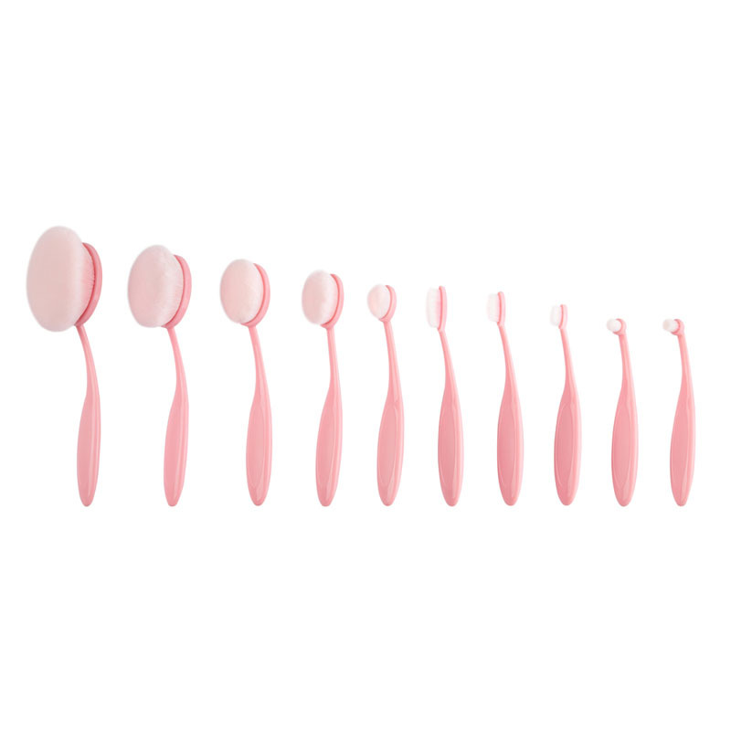 ... La vie 10 buah/set sikat gigi atau kuas rias oval untuk campuran bubuk krim ...