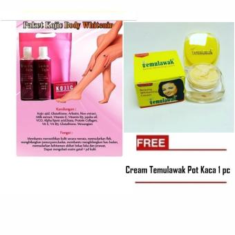 Gambar Mesh Paket Kojic Pemutih Badan 100% Original FREE cream temulawakpot kaca 1 pc