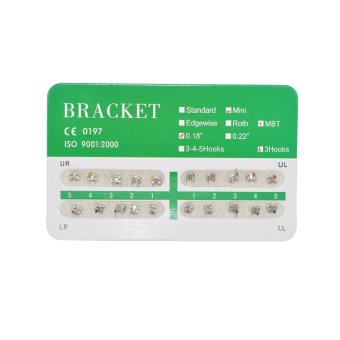 Gambar New Dental Dentist Orthodontics Brackets Mini MBT 018 3 Hooks  20Pcs Pack