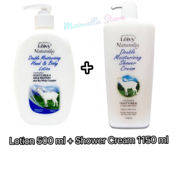 Gambar Paket Leivy Shower Cream 1150ml + Lotion 500ml (Sabun Susu Kambing+ Hand Body Lotion)