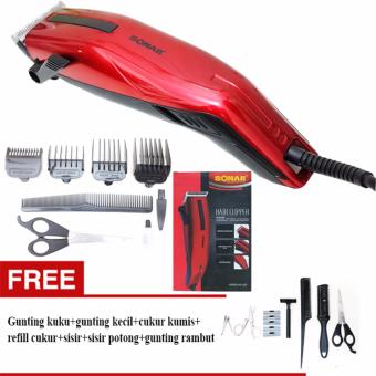 Promo Mesin cukur rambut atau alat cukur rambut Sonar SN-103 - Hitam/ Gratis