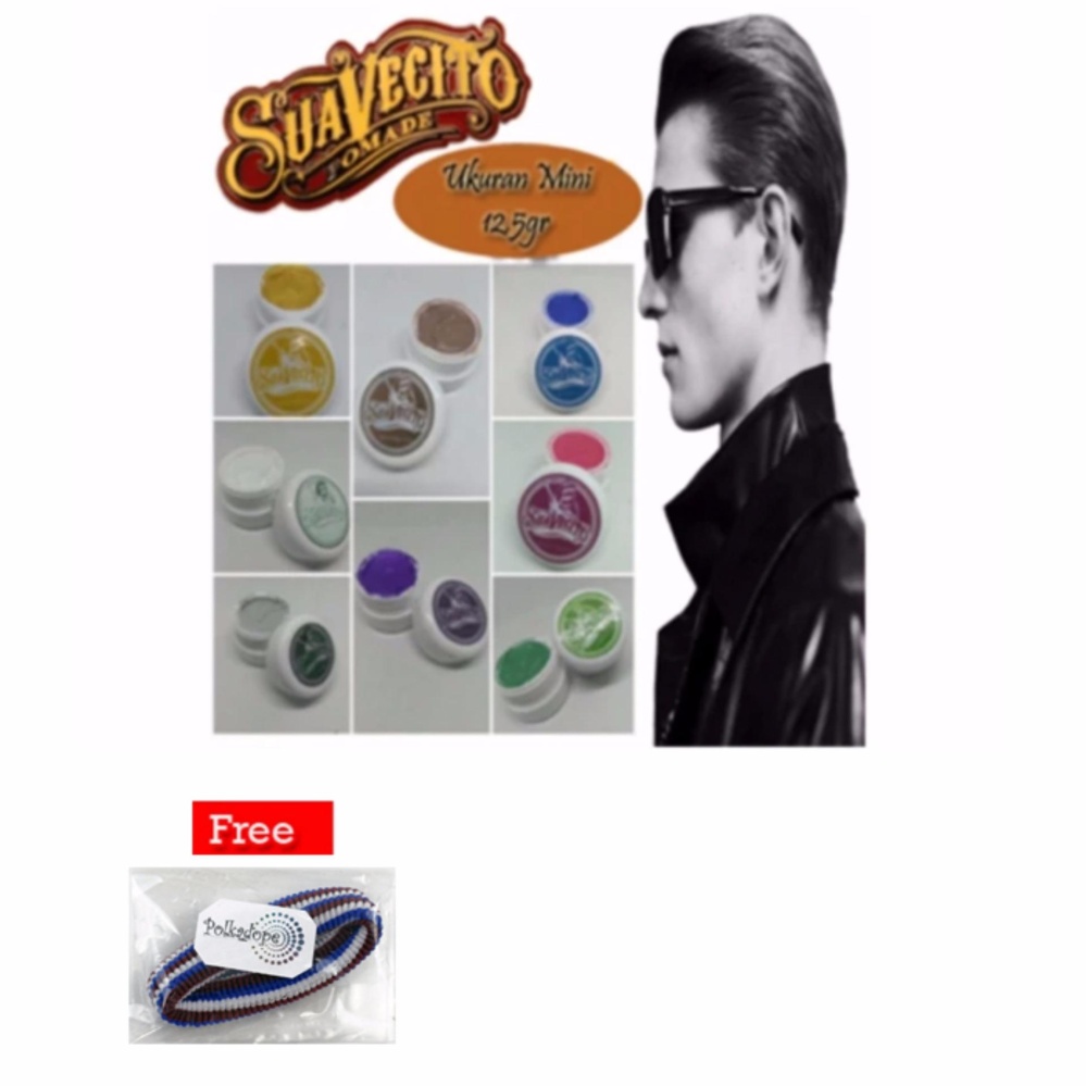 Suavecito Pomade Hair Clay 12,5gr - Red + Free 1 Pcs Polkadope Ikat Rambut Suavecito Pomade Hair Clay 12,5gr - Red + Free 1 Pcs Polkadope Ikat Rambut
