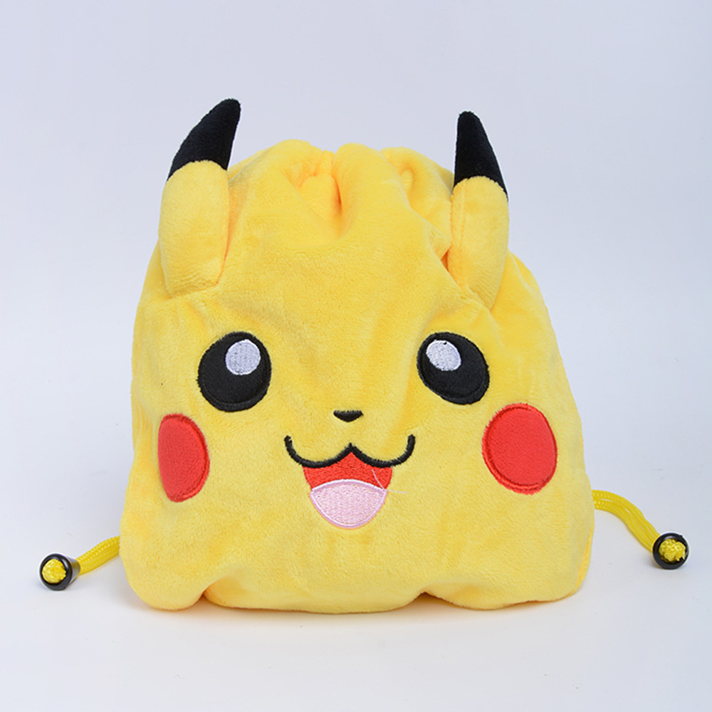 MAHIN 1Pcs โปเกมอนน่ารักตัวเลขตุ๊กตาหนานุ่ม Charmander Pikachu กระเป๋าเก็บของกระเป๋าใส่เหรียญสายรัดกระเป๋า