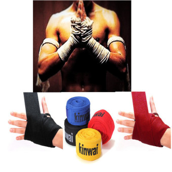 ... 1 Pasang Kick Boxing Balut Perban Tangan Mma Sarung Pelatihan Tinju Tangan Perlindungan Hitam - 5