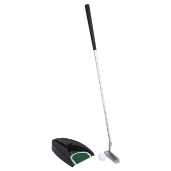 Gambar A Set Portable Golf Putting Training Executive Practice PutterClubs Mat Tools Gift