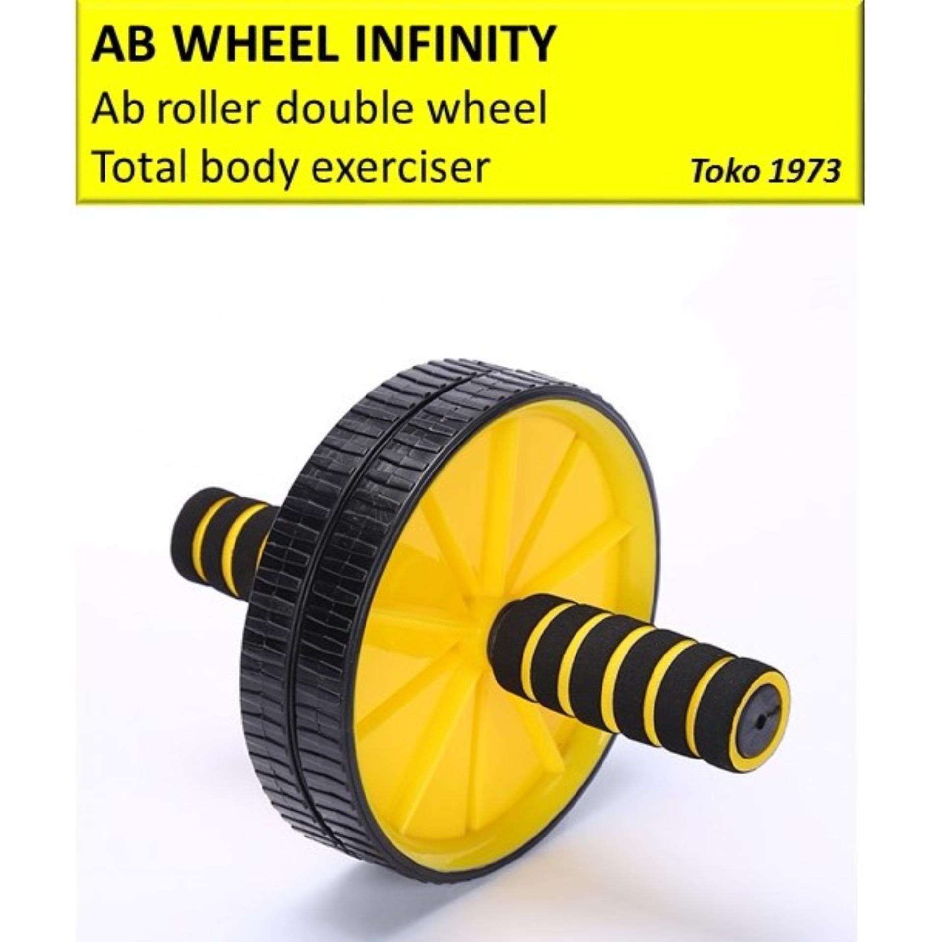 AB WHEEL INFINITY - Ab roller double wheel  / Alat sit up / alat gym - abdominal total body exerciser