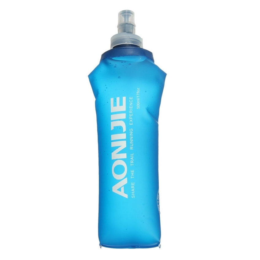 AONIJIE Foldable Soft Flask TPU Outdoor Sports Running Hiking Water Bottle 500ml - intl