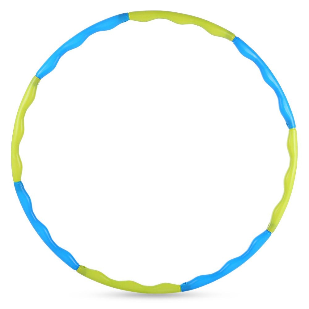 Detachable Hula Hoop Ring Lingkaran Hard Tabung Pinggang Pelangsing untuk Yoga (Biru dan Kuning)-Intl
