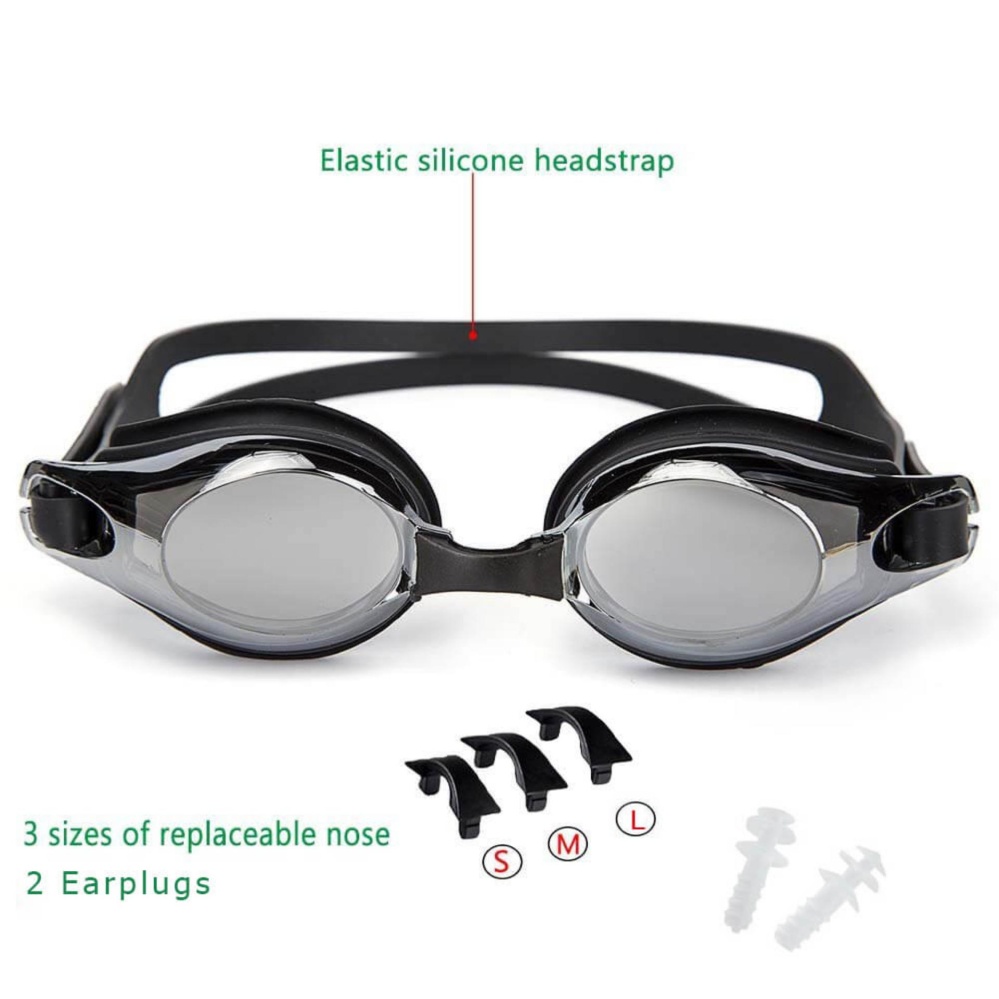 EsoGoal Kacamata Renang Swimming Goggles Anti Fog Uv Protection Kacamata Tenis Waterproof Dengan Kasus (Hitam ...