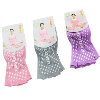 3 pasang warna campuran 5 kaki buka-berujung anti slip kuat cengkeraman pilates Yoga kebugaran