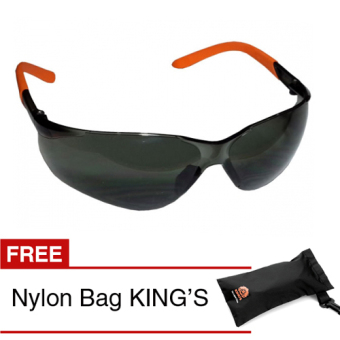 Gambar KING S KY 2222 Kacamata Safety Smoke + Gratis Nylon Bags