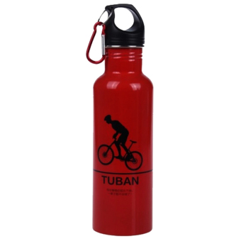 Gambar Klik Botol Minum Olahraga Aluminium 400ml Dengan Karabiner   Red