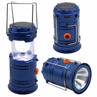 Lampu Lentera Senter Emergency LED Solar Rechargeable - BIRU
