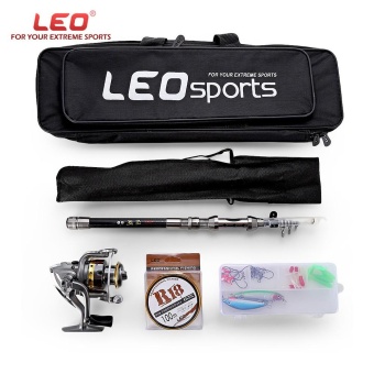 Gambar LEO Outdoor Fishing Spinning Reel Rod Kit Set with Fish Line LuresHooks Bag(1.8m)   intl