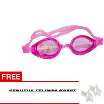 Gambar MR Kacamata Renang Santai Kacamata Swimming Goggles Anti Fog UvProtection Kaca Mata Renang + Bonus Karet Penutup Telinga   Ungu