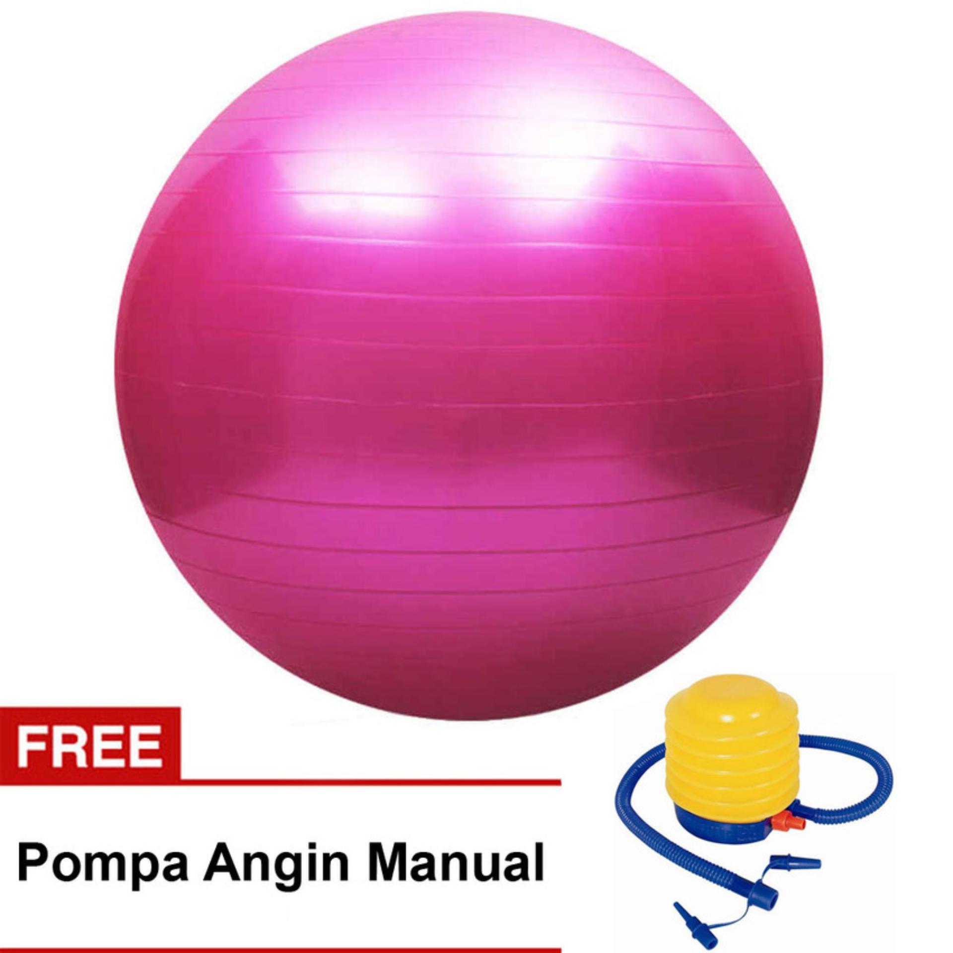 Murmer Shop Gym Ball Bola Fitness 65cm + Gratis Pompa / Olahraga Senam Yoga Exercise Art