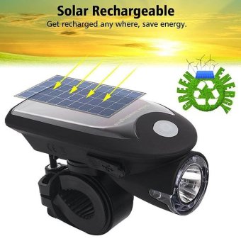 PAlight LED USB Rechargeable Bike Light Headlight Solar Energy Bicycle Front Light Waterproof with 360 Degree